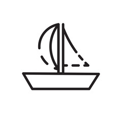 boat fishing sea line icon