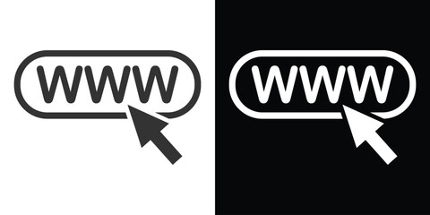 www url browser icon on black and white - obrazy, fototapety, plakaty