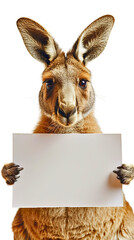 A kangaroo in full length is depicted against a white background.
