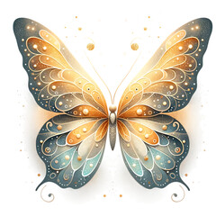 Glitter Butterfly Sublimation Clipart png ai generated