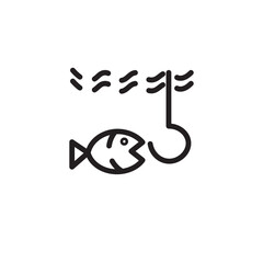 fish hook fishing line icon
