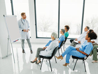 seminar business meeting doctor conference audience presentation education lecture hospital man event training speaker group convention congress speech student - 763072251