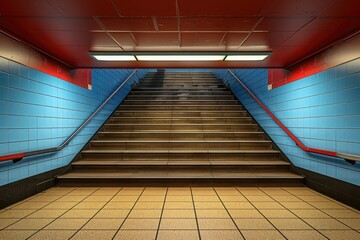Exit and entrance staircase in public station professional photography
