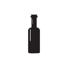 Wine bottle icon. Vector illustration. Isolated on white background.