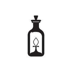 Wine bottle icon. Vector illustration. Isolated on white background.