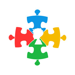 World autism awareness day. colorful puzzles and silhouette of boy. Symbol of autism.