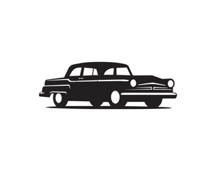 Vintage american car logo design. Retro car vector illustration.