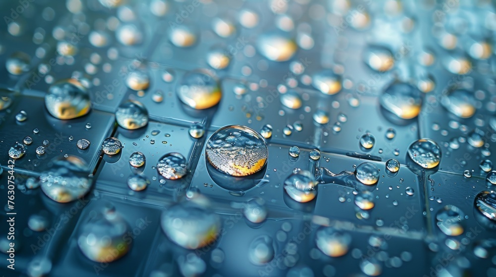 Poster an eps 10 modern file is included for the rain transparent template. water drops falling from the sk