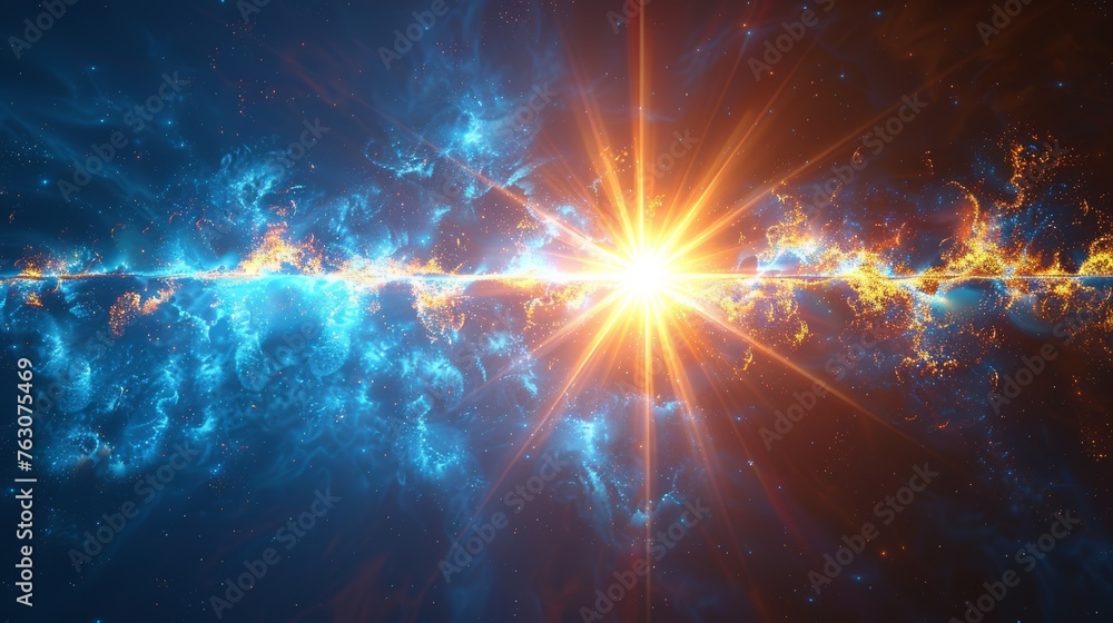 Poster the modern image features a transparent sunlight flare light effect.