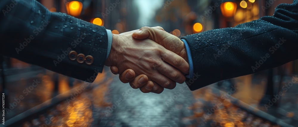 Wall mural A handshake in business