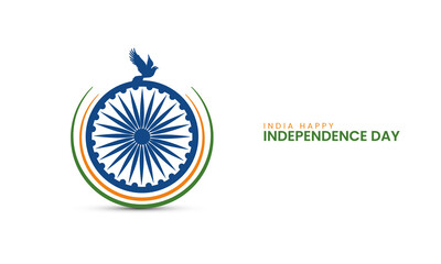 15 August, Happy Independence Day of India, India Independence day creative design for banner. vector illustration