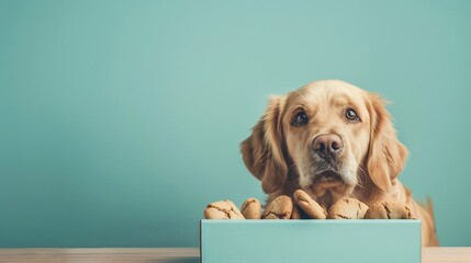 Dog Enjoying Cookie Box
