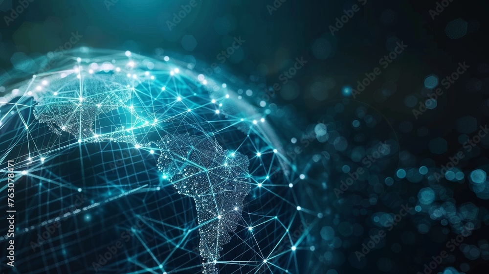Poster a global network of communication. digital transformation.