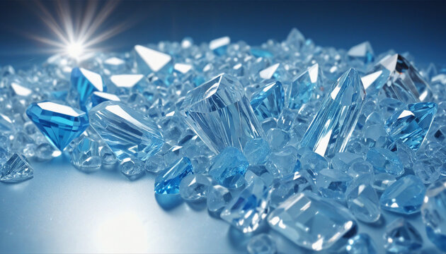 Beautiful sparkling blue crystal background wall paper