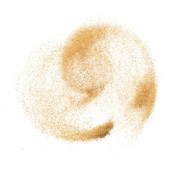 3D rendering of scattered sand granules or fine dirt on transparent background
