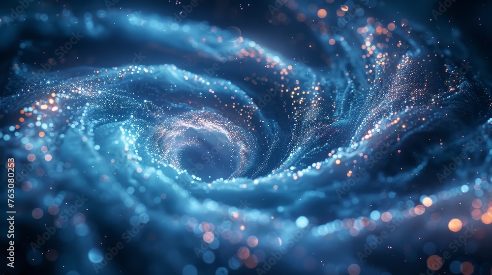 Poster the concept of air flow bubbles spiraling down into foam detergents. air vortex light effect concept