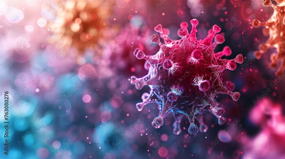Poster virus force field on light background. modern illustration of protection against infectious agents. 