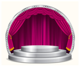 silver pink stage podium