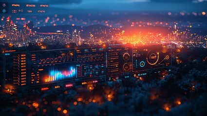 A health-tech app interface showing real-time PM 25 levels, integrated into a smart citys infrastructure