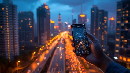 A health-tech app interface showing real-time PM 25 levels, integrated into a smart citys infrastructure