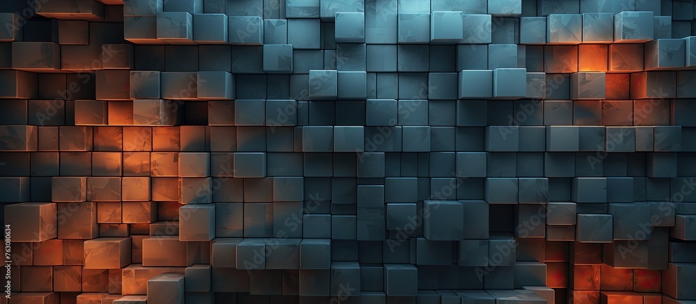 Poster the grey brickwork facade of the building features a mazelike pattern of rectangles, creating a uniq