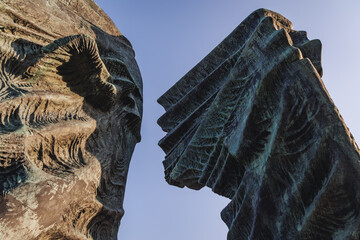 Details of Monument to the Silesian Insurgents in Katowice city, Poland - obrazy, fototapety, plakaty