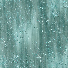 Seamless pattern. Abstract texture design with glitter. Brush stroke. Turquoise background. - 763082822