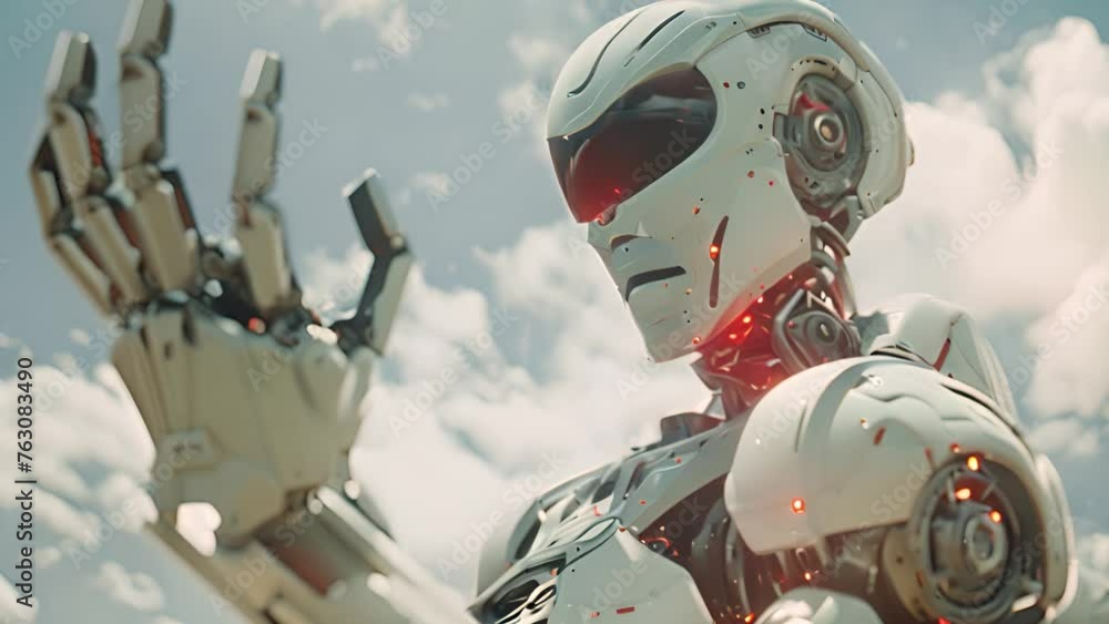 Poster mechanical marvel: android animation showcasing advanced robotics.