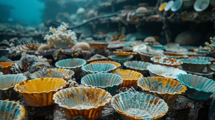 Foto op Aluminium Europe's seas and oceans will be polluted by waste from modern civilization if people do not stop using disposable plastic dishes © Zaleman