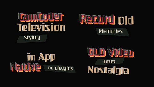 Old TV CamCoder Stop Motion Titles Overlays