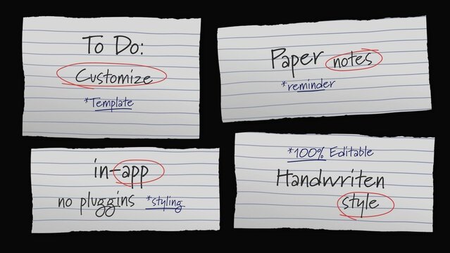 Paper Notes Stop Motion Titles Overlays