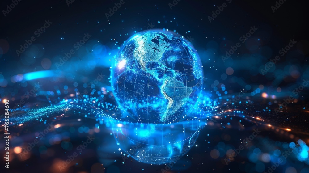 Poster isolated illustration of an abstract earth globe in a drop of water. world water day. low poly style