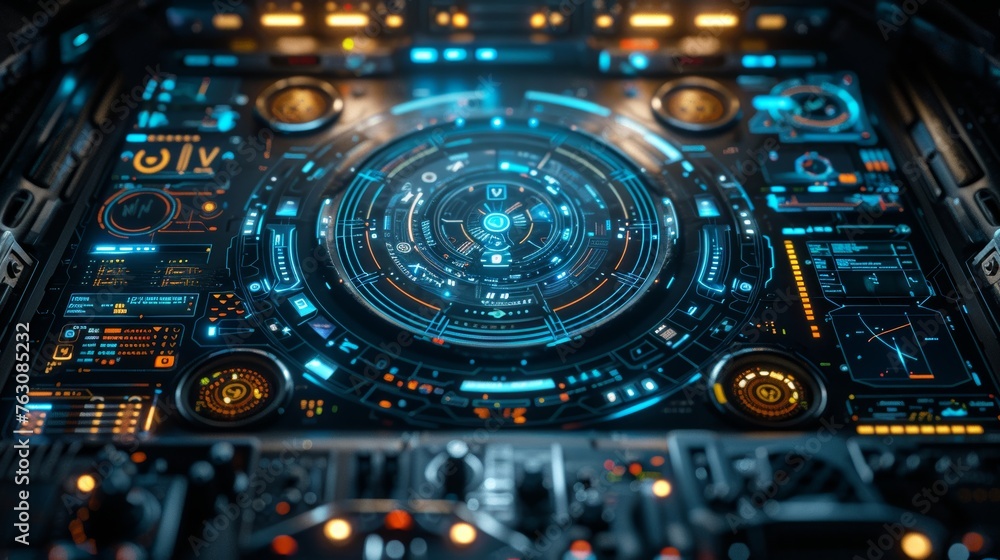 Poster IoT user interface concept. Graphical User Interface(GUI). Headup Display (HUD).