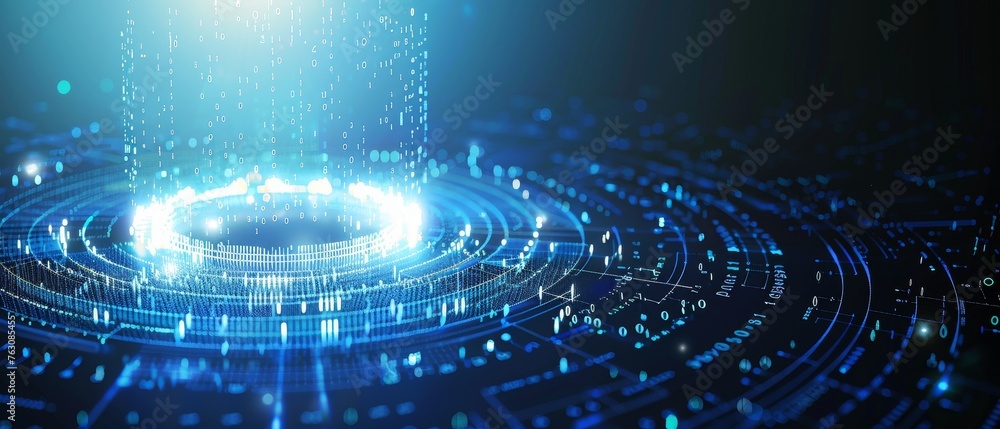 Leinwandbilder Security technology for business and data protection. Business data protection, biometrics, face recognition. Cyber security technology designed to prevent unauthorized access.