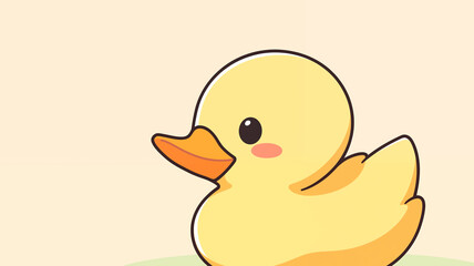 Fototapeta premium Hand drawn cartoon cute duck illustration material