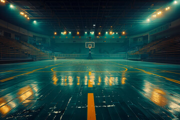 Desolate basketball court in deserted arena - a photographer's perspective on emptiness and...