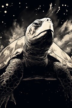 A space turtle drifting through the void