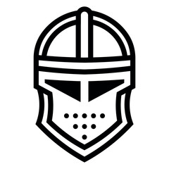 black vector knight icon on white background