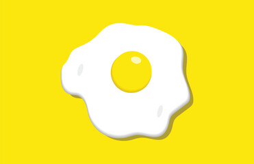 Fried egg breakfast cartoon icon isolated. Flat omelet meal yolk logo shape symbol design 2 1 3