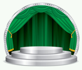 green silver stage podium - 763090486