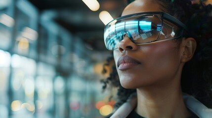 Woman with Futuristic Glasses, Innovation and Vision