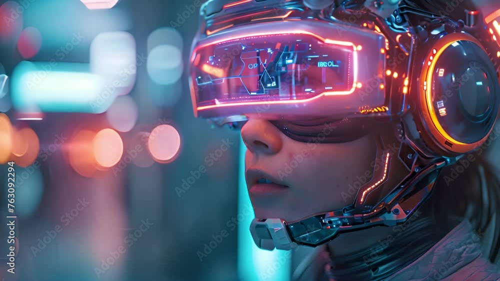 Aufkleber mechanical wonder: humanoid robot animation in futuristic motion.