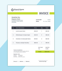 Flat business invoice design
