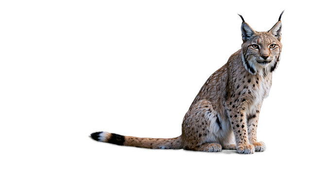 lynx in front of white background