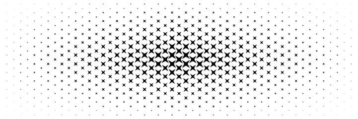 horizontal middle halftone of black four v-shaped projection design for pattern and background.