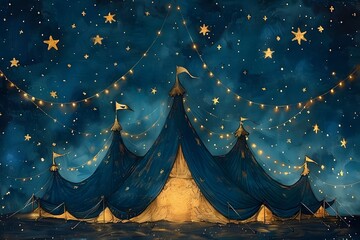Tent With Stars Painting