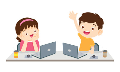 kids on online learning education courses