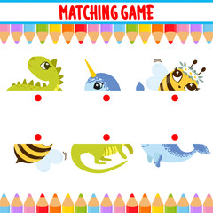 Matching children educational game match objects Vector Image