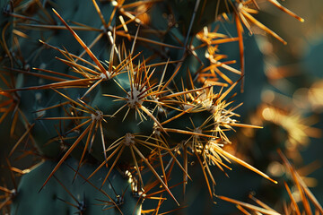 Close up of cactus to show detail of spiky