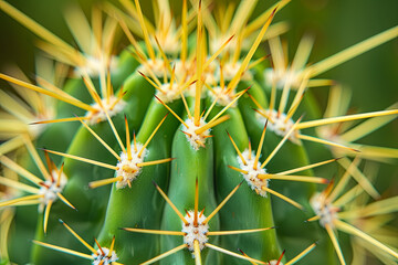 Close up of cactus to show detail of spiky